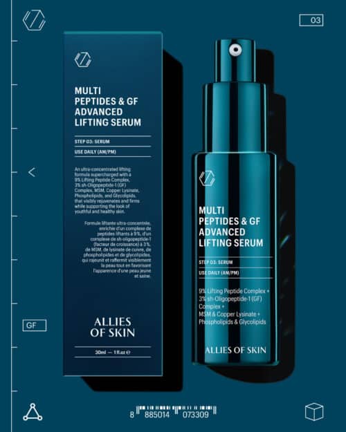 Мультипептидная сыворотка с эффектом лифтинга Allies of Skin Multi Peptides & GF Advanced Lifting Serum 15 мл — изображение 2