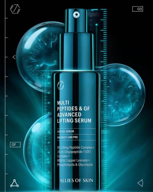 Мультипептидная сыворотка с эффектом лифтинга Allies of Skin Multi Peptides & GF Advanced Lifting Serum 15 мл — изображение 3